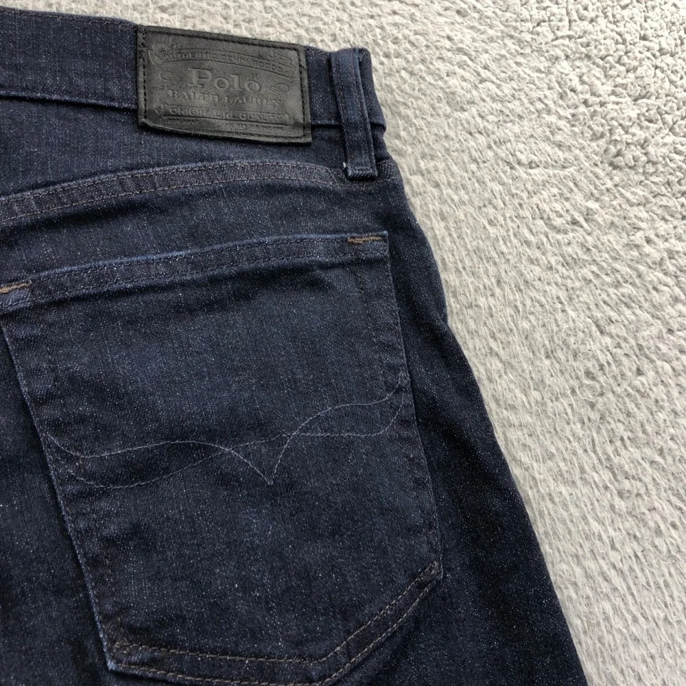 Polo Ralph Lauren Jeans Mens 32x30 Blue Hampton Relaxed Straight Dark Wash Denim